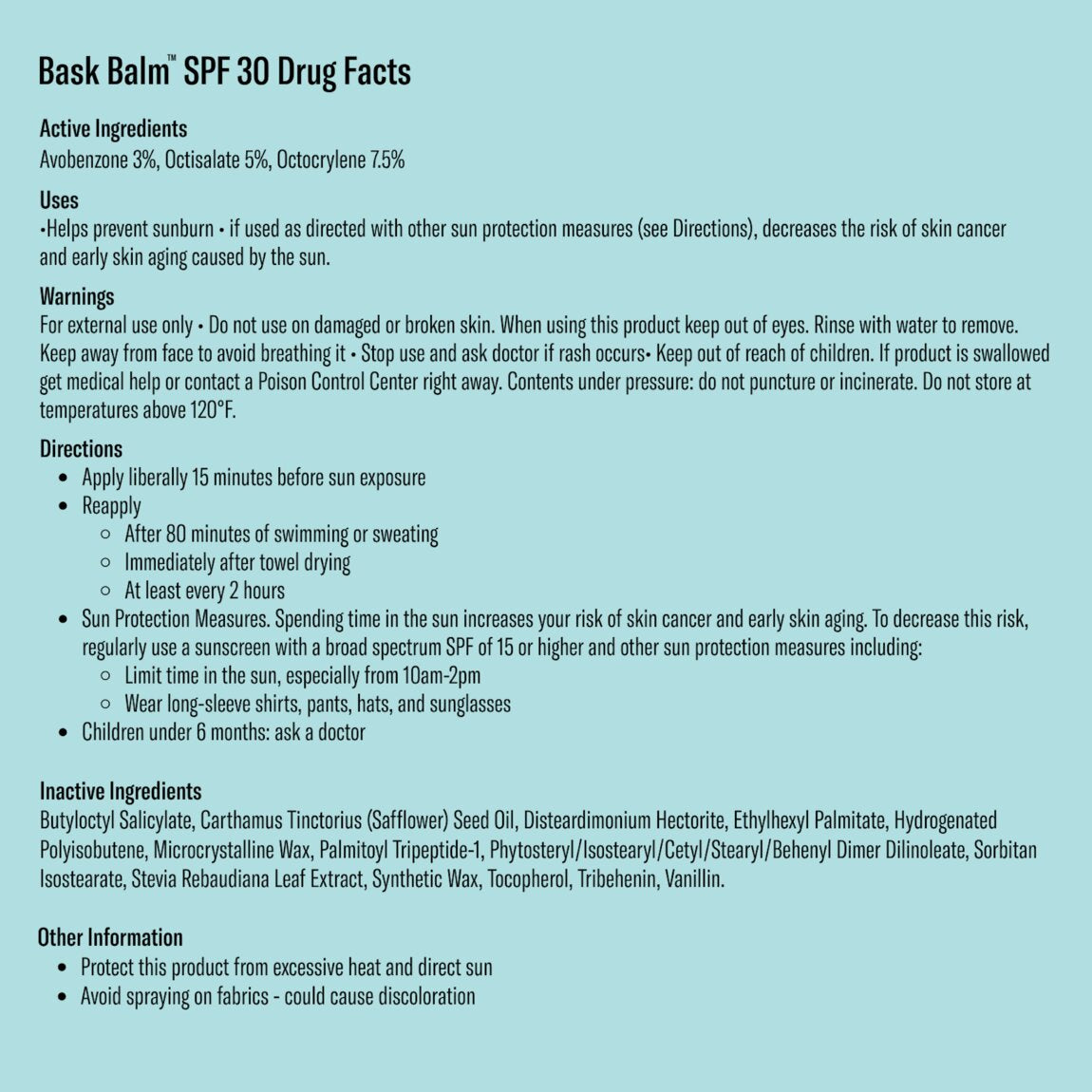 Baume à lèvres Bask - SPF 30