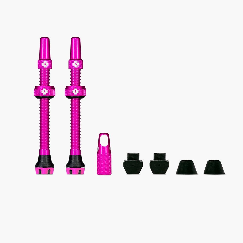 Paire De Valves Tubeless Presta V2, 44mm, Rose||V2 Presta Tubeless Valve Pair, 44mm, Pink
